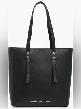 MARC JACOBS WORK TOTE in black leather w/silver studs